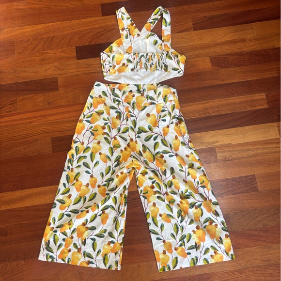 FARM RIO Halter Cutout Wide-Leg Jumpsuit-Size L-shorter length - Picture 6 of 11